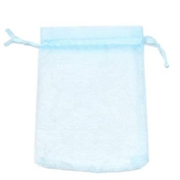 ⭐️5 for 20⭐️ 10 Light Blue Organza Drawstring Bags 3"x4" - Picture 3 of 8